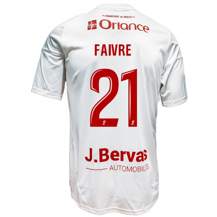 Niño Fútbol Camiseta Romain Faivre #21 Blanco Rojo 2ª Equipación 2024/25 Perú