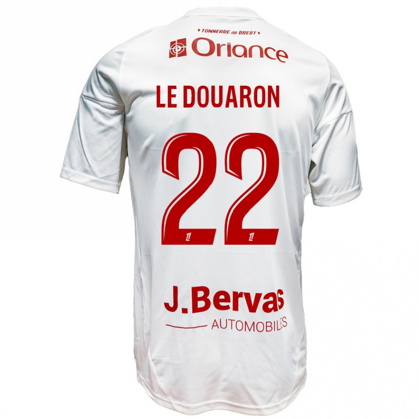 Niño Fútbol Camiseta Jérémy Le Douaron #22 Blanco Rojo 2ª Equipación 2024/25 Perú