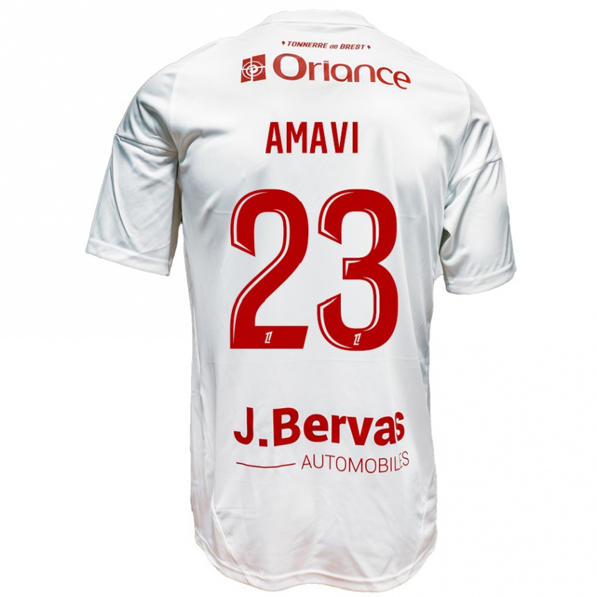 Niño Fútbol Camiseta Jordan Amavi #23 Blanco Rojo 2ª Equipación 2024/25 Perú