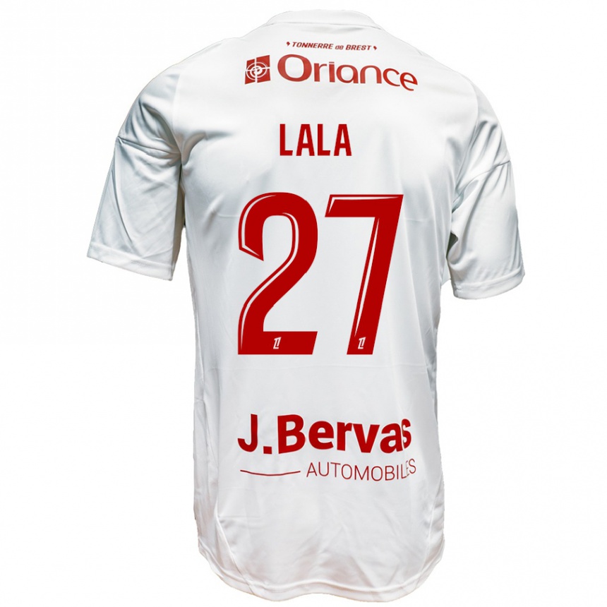 Niño Fútbol Camiseta Kenny Lala #27 Blanco Rojo 2ª Equipación 2024/25 Perú