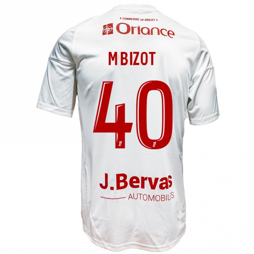 Niño Fútbol Camiseta Marco Bizot #40 Blanco Rojo 2ª Equipación 2024/25 Perú