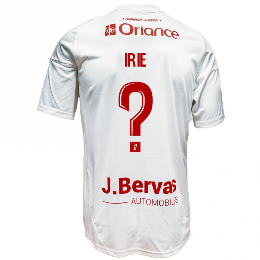 Niño Fútbol Camiseta Paris Irie #0 Blanco Rojo 2ª Equipación 2024/25 Perú