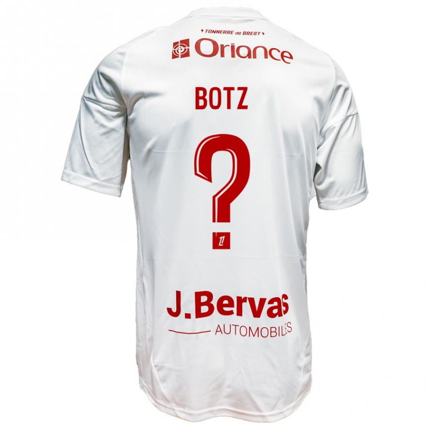 Niño Fútbol Camiseta Léo Botz #0 Blanco Rojo 2ª Equipación 2024/25 Perú