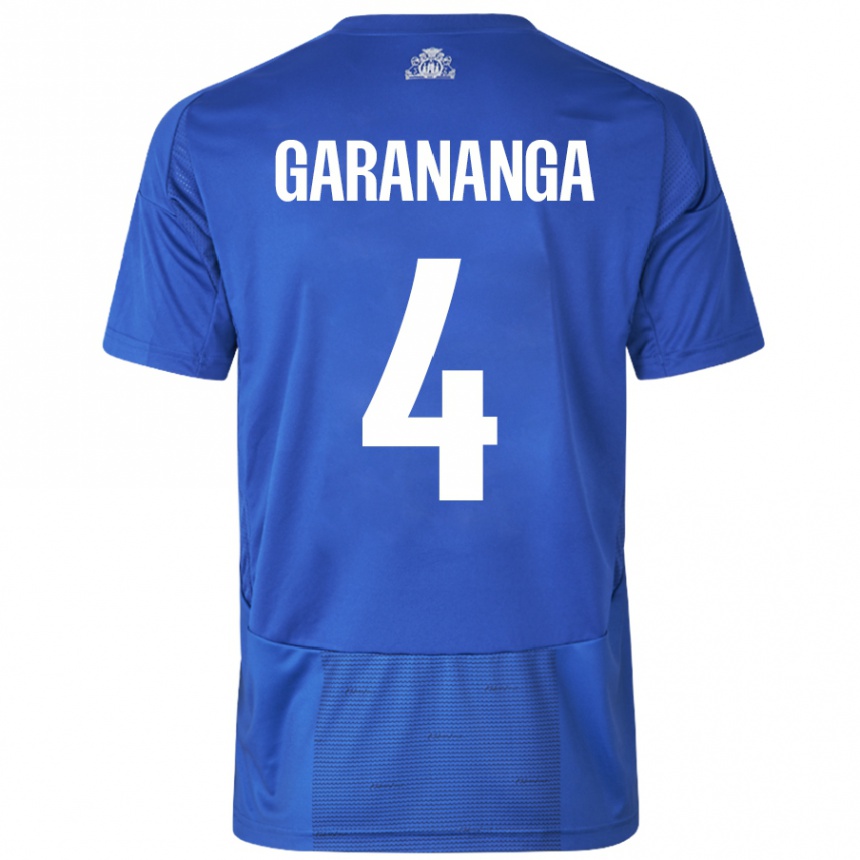 Niño Fútbol Camiseta Munashe Garananga #4 Blanco Azul 2ª Equipación 2024/25 Perú