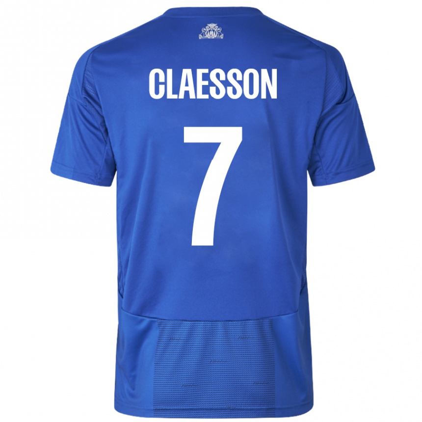 Niño Fútbol Camiseta Viktor Claesson #7 Blanco Azul 2ª Equipación 2024/25 Perú