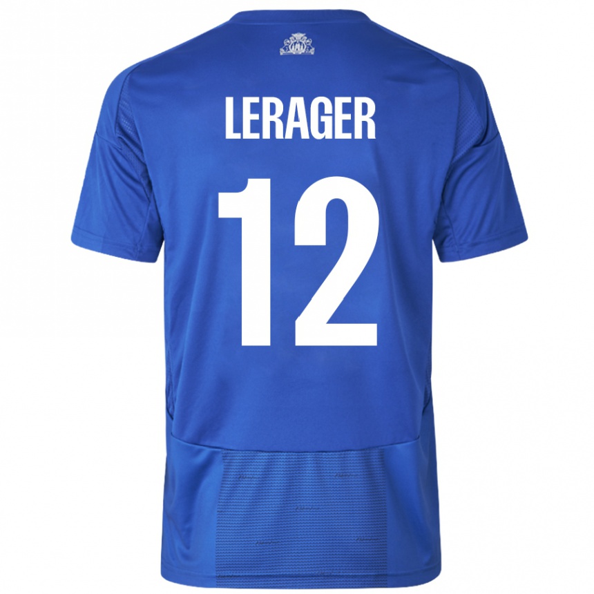 Niño Fútbol Camiseta Lukas Lerager #12 Blanco Azul 2ª Equipación 2024/25 Perú