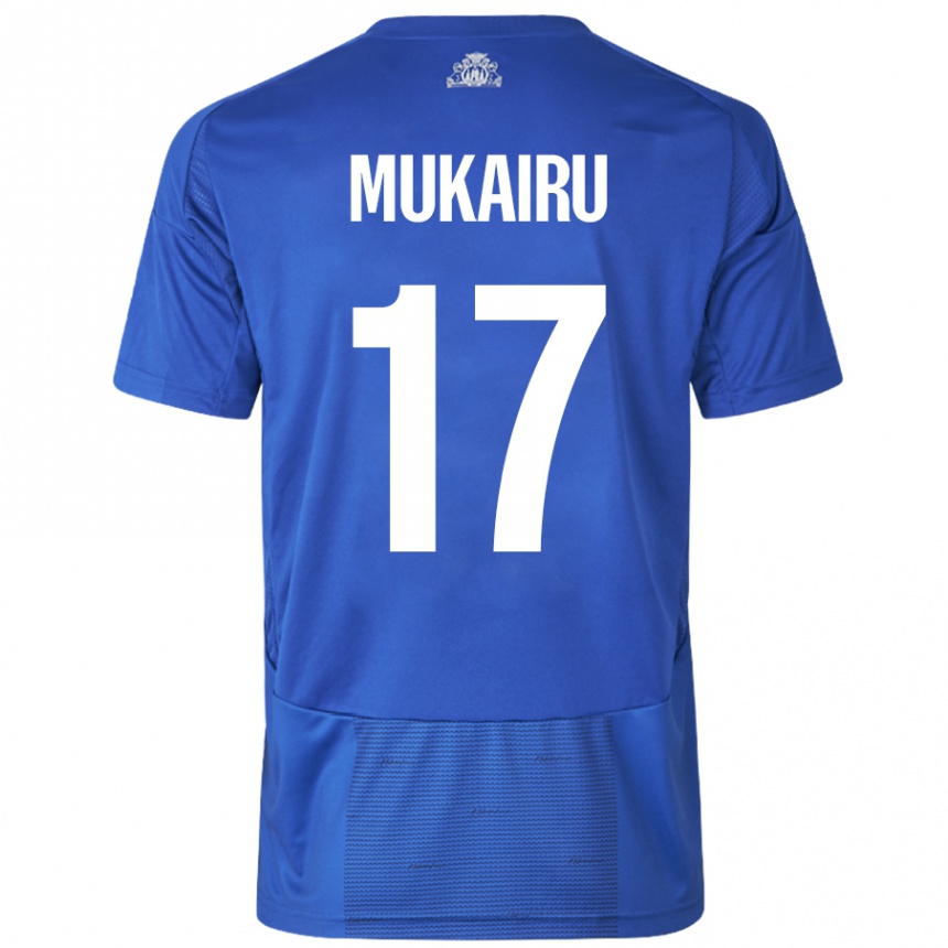 Niño Fútbol Camiseta Paul Mukairu #17 Blanco Azul 2ª Equipación 2024/25 Perú