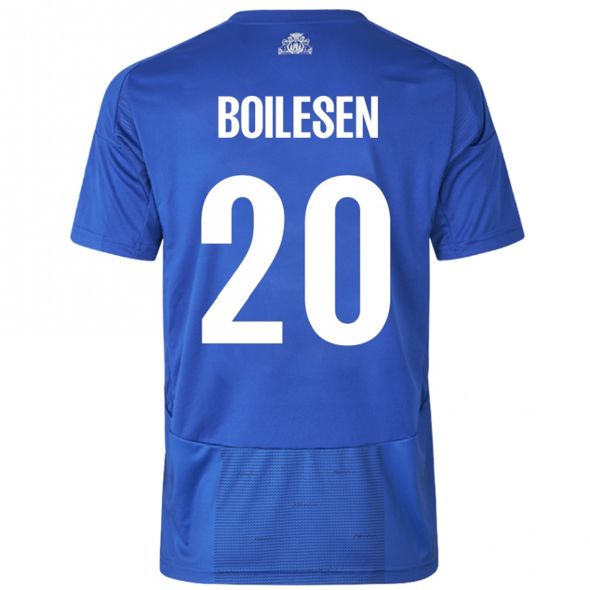 Niño Fútbol Camiseta Nicolai Boilesen #20 Blanco Azul 2ª Equipación 2024/25 Perú