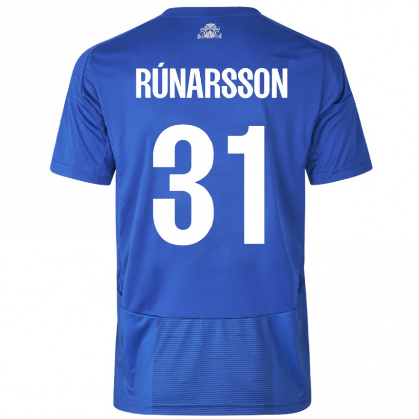 Niño Fútbol Camiseta Runar Alex Runarsson #31 Blanco Azul 2ª Equipación 2024/25 Perú