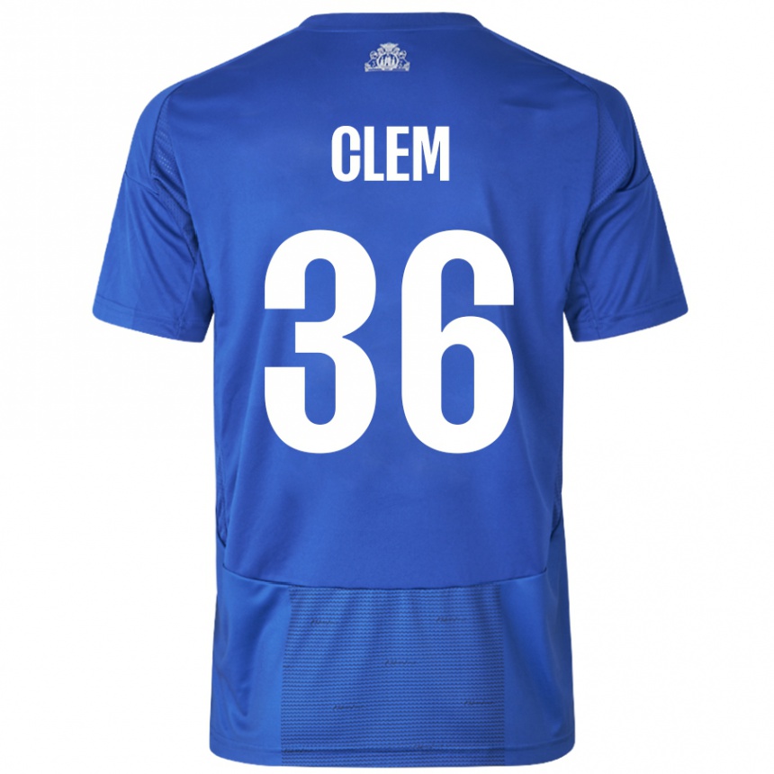 Niño Fútbol Camiseta William Clem #36 Blanco Azul 2ª Equipación 2024/25 Perú