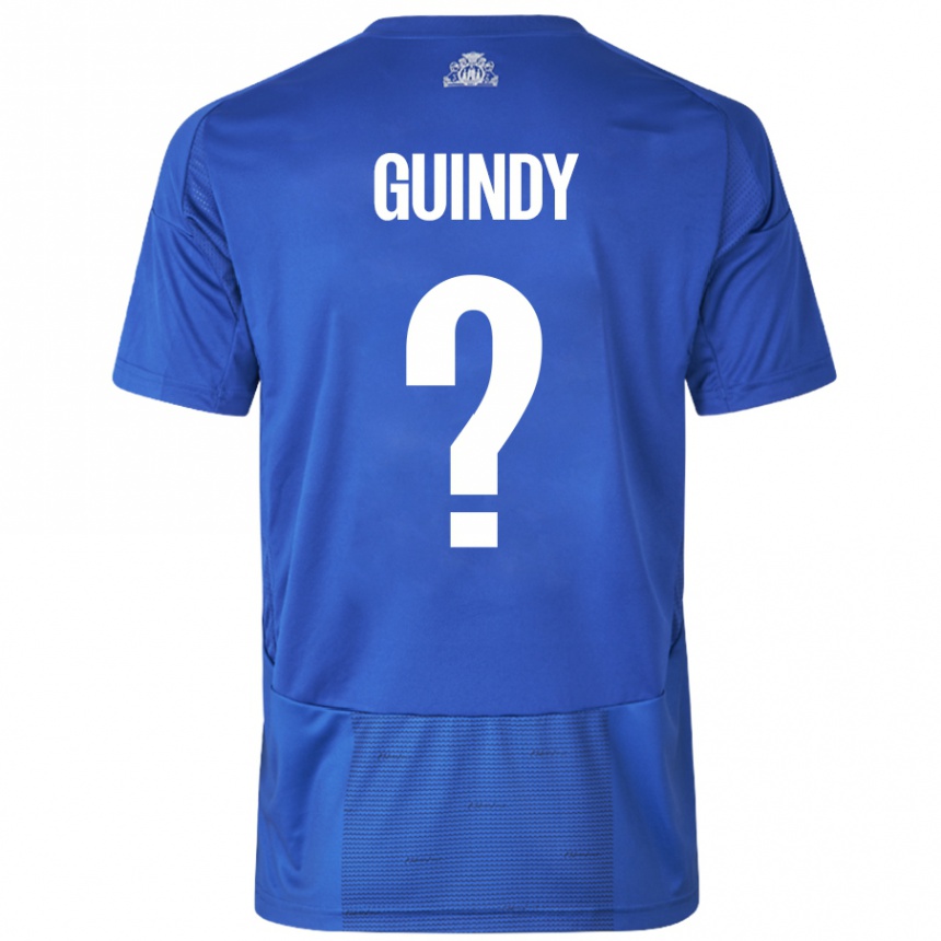 Niño Fútbol Camiseta Eliot Guindy #0 Blanco Azul 2ª Equipación 2024/25 Perú