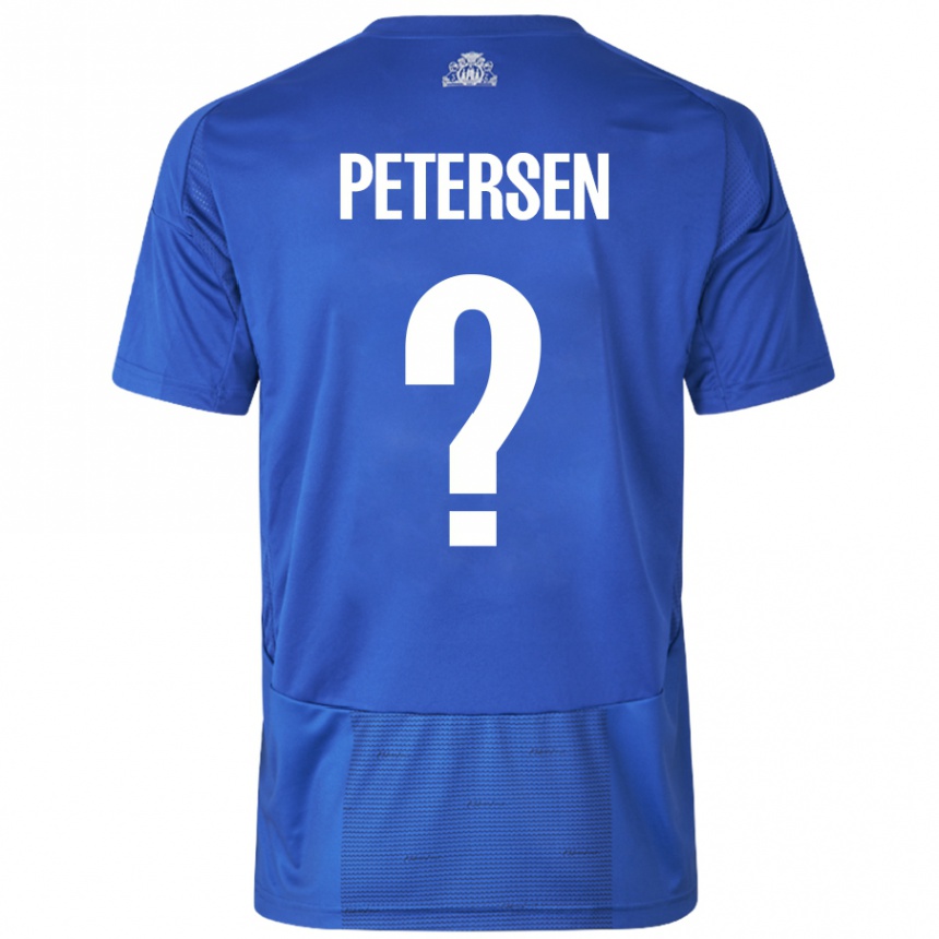 Niño Fútbol Camiseta Frederik Petersen #0 Blanco Azul 2ª Equipación 2024/25 Perú