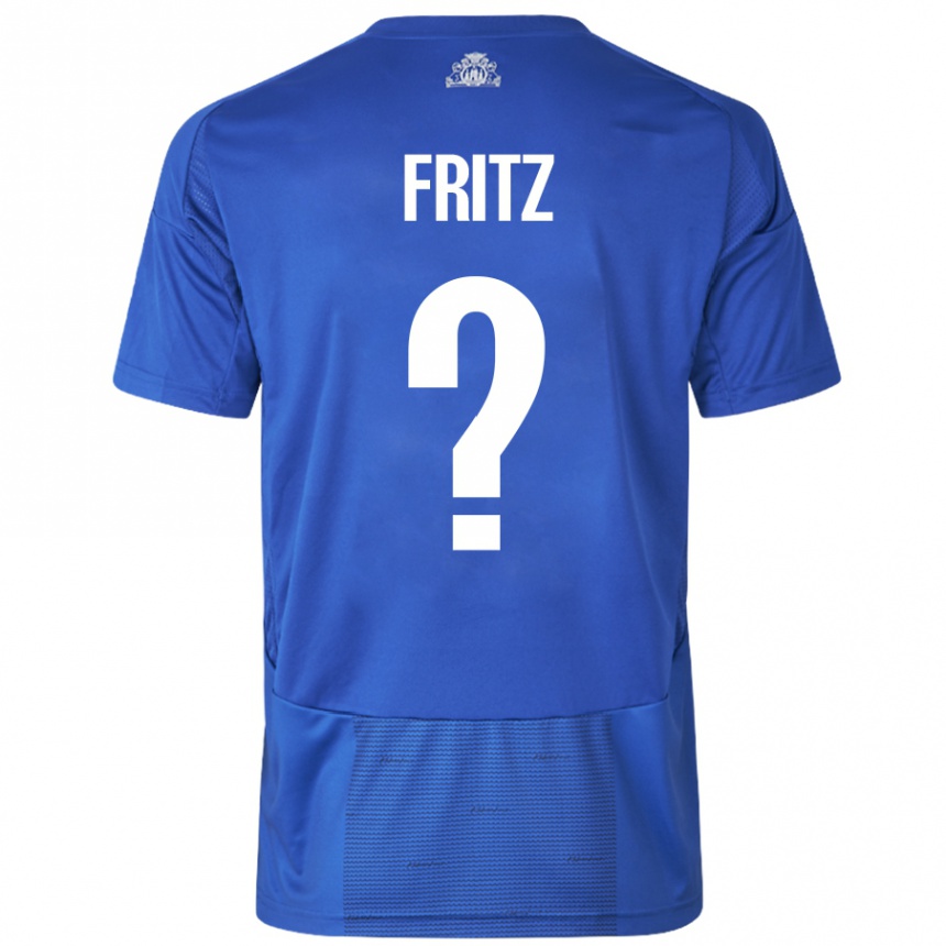 Niño Fútbol Camiseta Gustav Fritz #0 Blanco Azul 2ª Equipación 2024/25 Perú