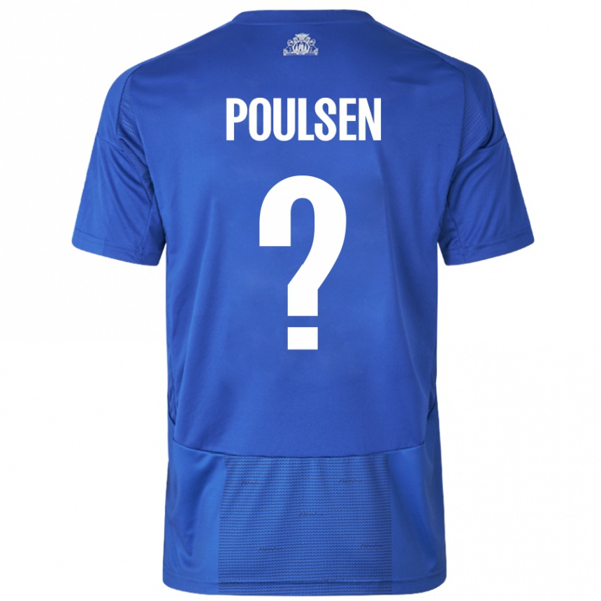 Niño Fútbol Camiseta Xander Poulsen #0 Blanco Azul 2ª Equipación 2024/25 Perú