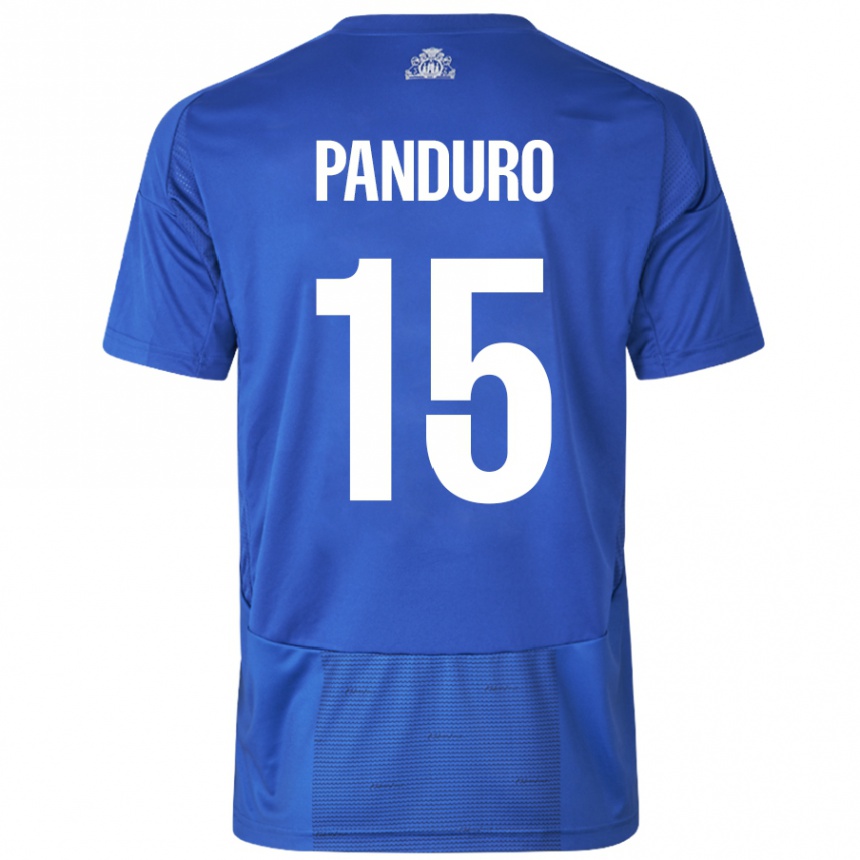 Niño Fútbol Camiseta Tristan Panduro #15 Blanco Azul 2ª Equipación 2024/25 Perú