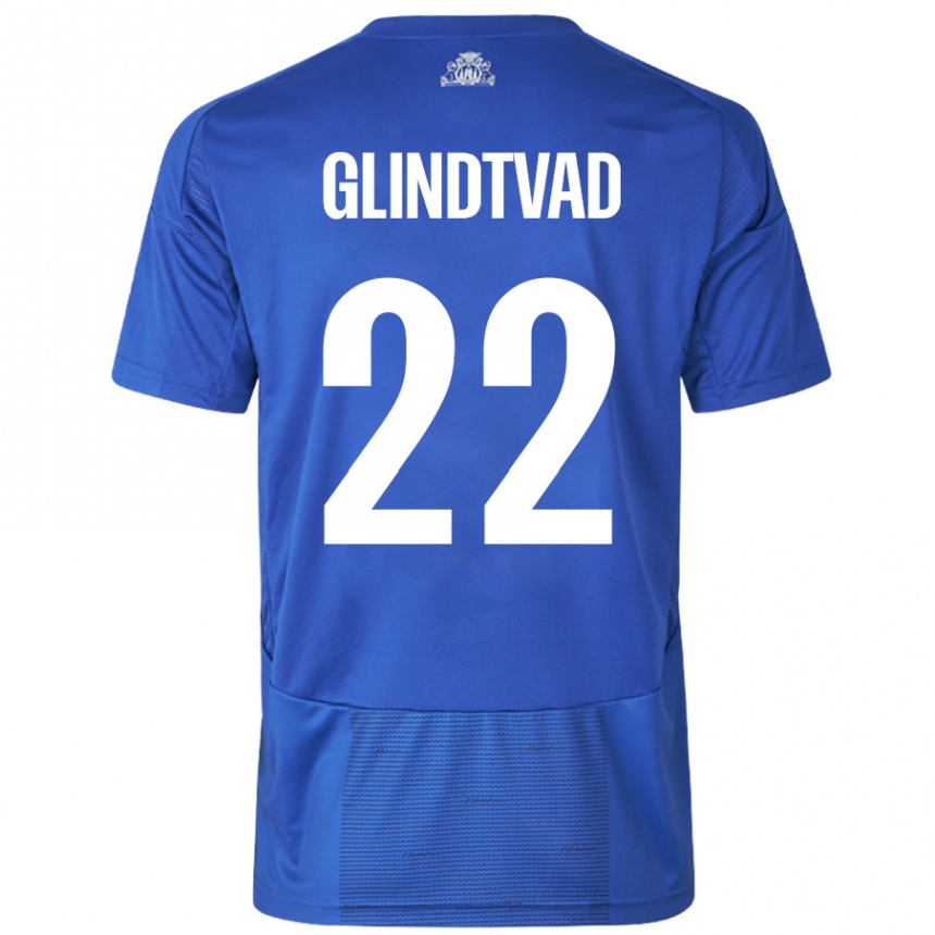 Niño Fútbol Camiseta William Glindtvad #22 Blanco Azul 2ª Equipación 2024/25 Perú