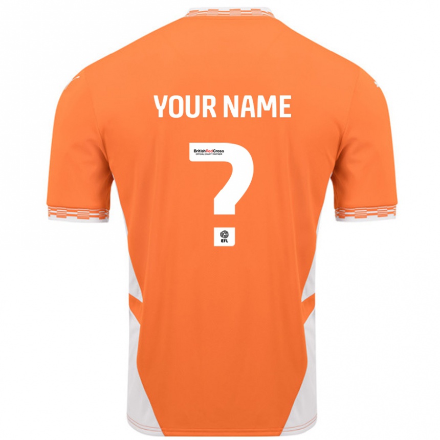 Hombre Fútbol Camiseta Su Nombre #0 Naranja Blanco 1ª Equipación 2024/25 Perú