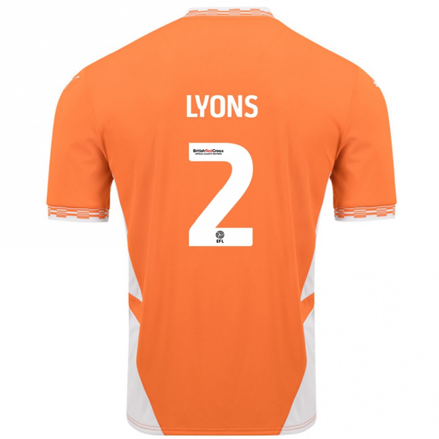 Hombre Fútbol Camiseta Andy Lyons #2 Naranja Blanco 1ª Equipación 2024/25 Perú