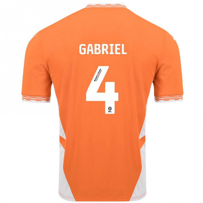 Hombre Fútbol Camiseta Jordan Lawrence-Gabriel #4 Naranja Blanco 1ª Equipación 2024/25 Perú