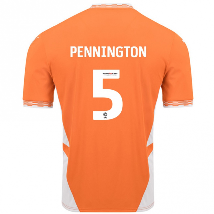 Hombre Fútbol Camiseta Matthew Pennington #5 Naranja Blanco 1ª Equipación 2024/25 Perú