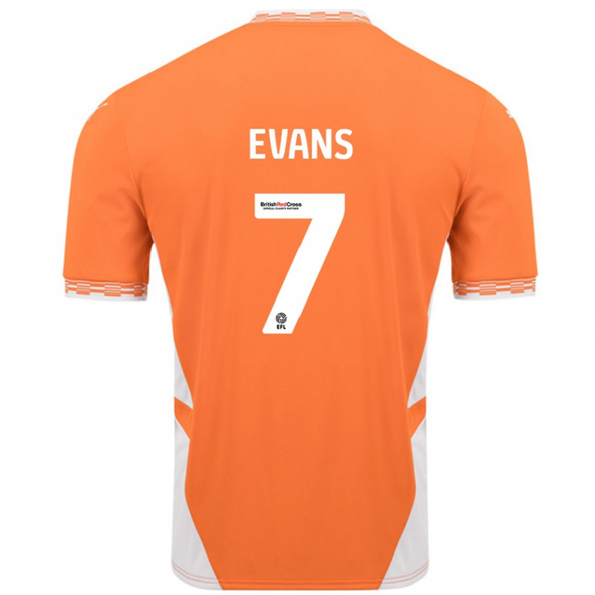 Hombre Fútbol Camiseta Lee Evans #7 Naranja Blanco 1ª Equipación 2024/25 Perú