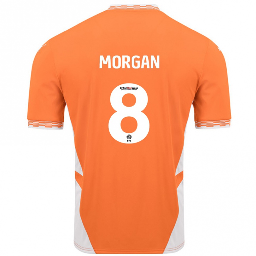 Hombre Fútbol Camiseta Albie Morgan #8 Naranja Blanco 1ª Equipación 2024/25 Perú