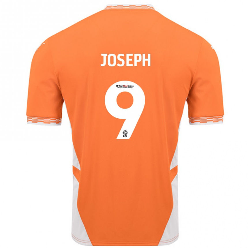 Hombre Fútbol Camiseta Kyle Joseph #9 Naranja Blanco 1ª Equipación 2024/25 Perú