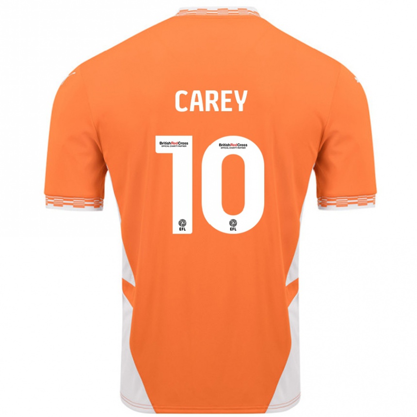 Hombre Fútbol Camiseta Sonny Carey #10 Naranja Blanco 1ª Equipación 2024/25 Perú