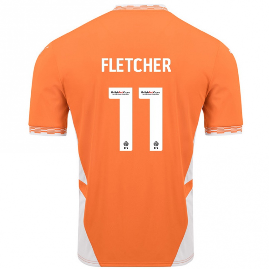 Hombre Fútbol Camiseta Ashley Fletcher #11 Naranja Blanco 1ª Equipación 2024/25 Perú