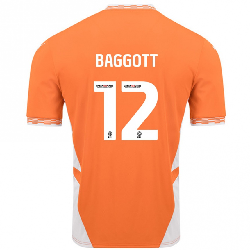 Hombre Fútbol Camiseta Elkan Baggott #12 Naranja Blanco 1ª Equipación 2024/25 Perú