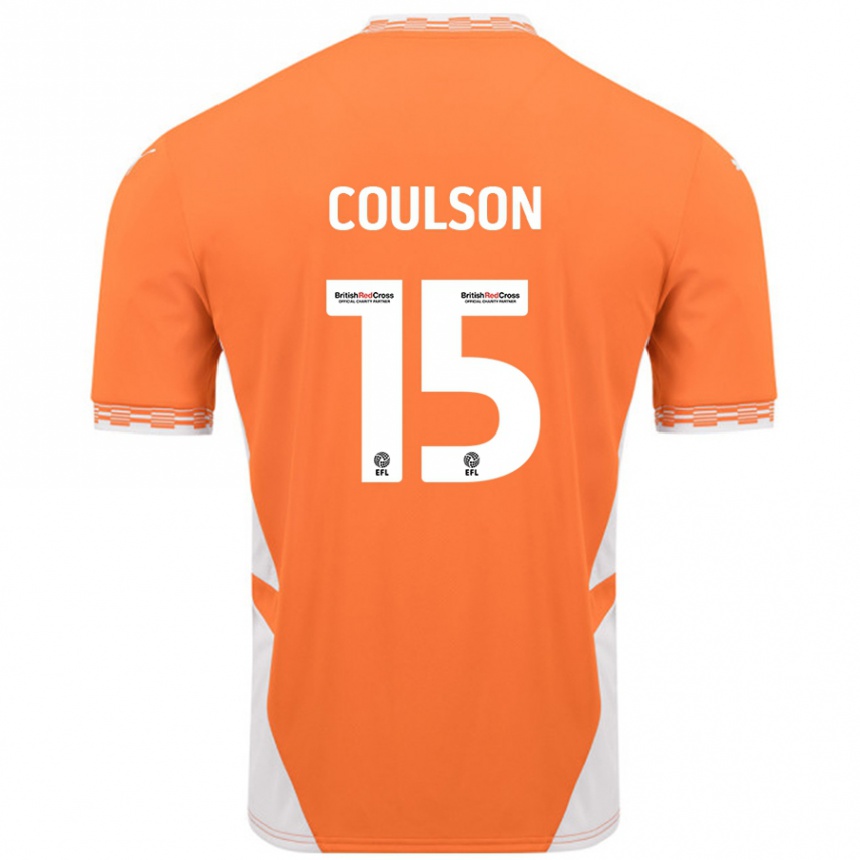 Hombre Fútbol Camiseta Hayden Coulson #15 Naranja Blanco 1ª Equipación 2024/25 Perú