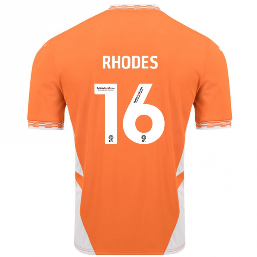 Hombre Fútbol Camiseta Jordan Rhodes #16 Naranja Blanco 1ª Equipación 2024/25 Perú