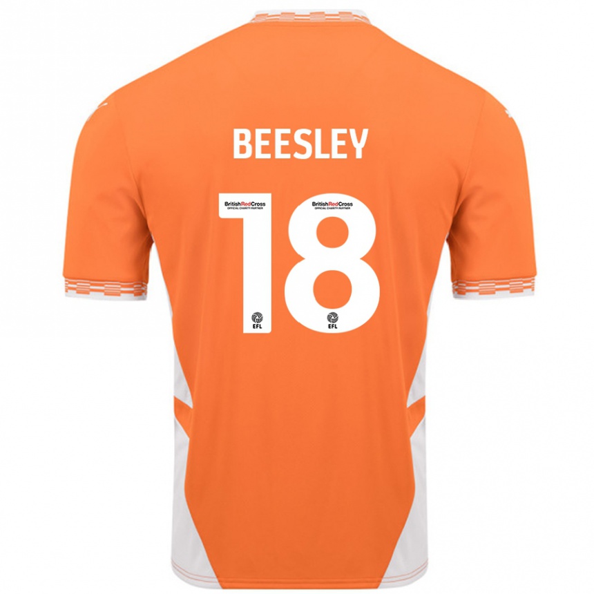 Hombre Fútbol Camiseta Jake Beesley #18 Naranja Blanco 1ª Equipación 2024/25 Perú