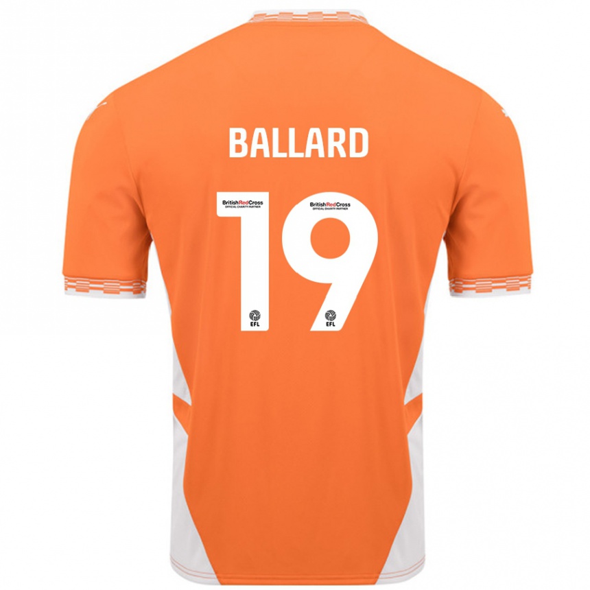 Hombre Fútbol Camiseta Dom Ballard #19 Naranja Blanco 1ª Equipación 2024/25 Perú