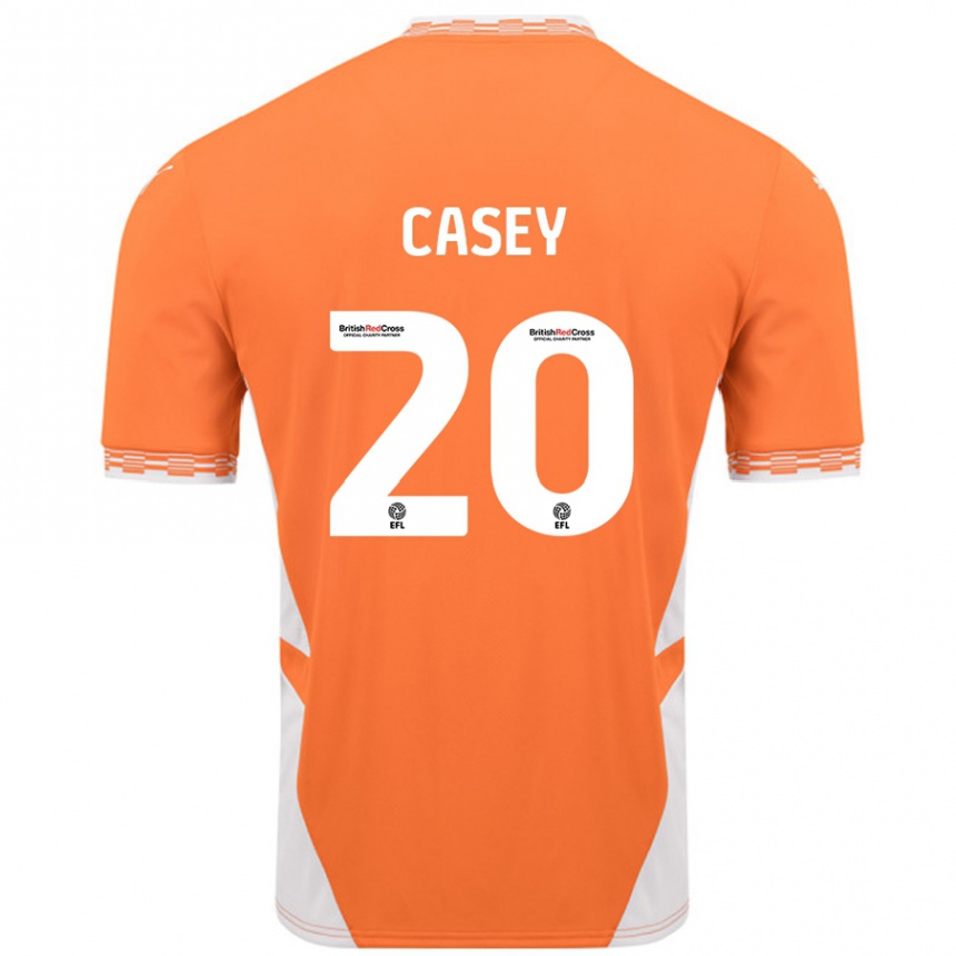 Hombre Fútbol Camiseta Oliver Casey #20 Naranja Blanco 1ª Equipación 2024/25 Perú