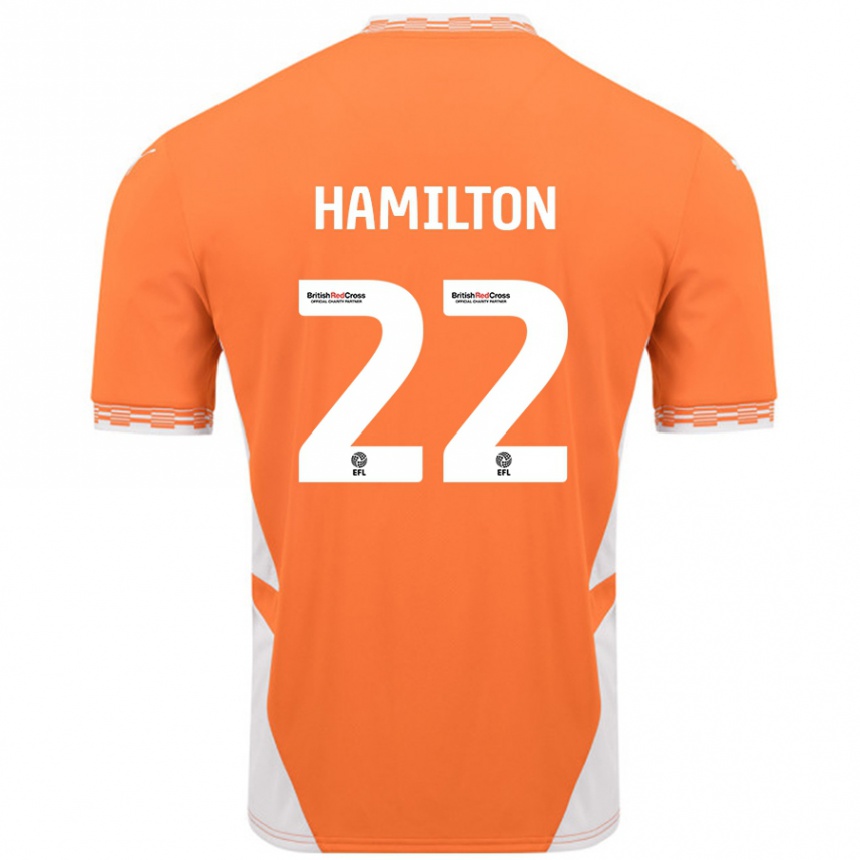 Hombre Fútbol Camiseta Cj Hamilton #22 Naranja Blanco 1ª Equipación 2024/25 Perú