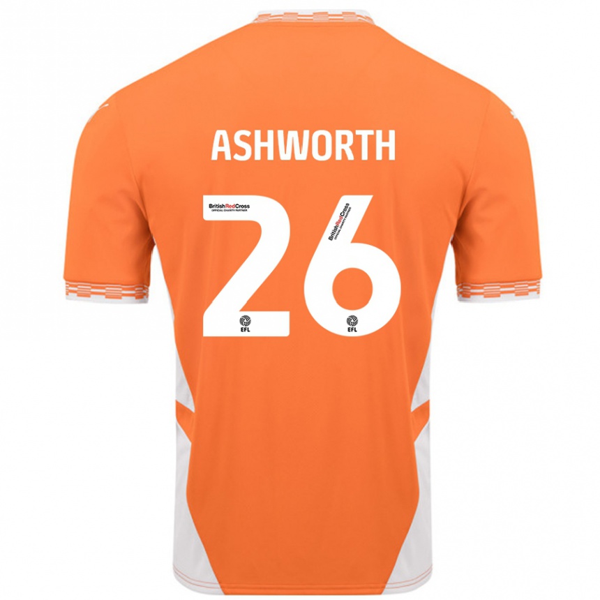 Hombre Fútbol Camiseta Zac Ashworth #26 Naranja Blanco 1ª Equipación 2024/25 Perú