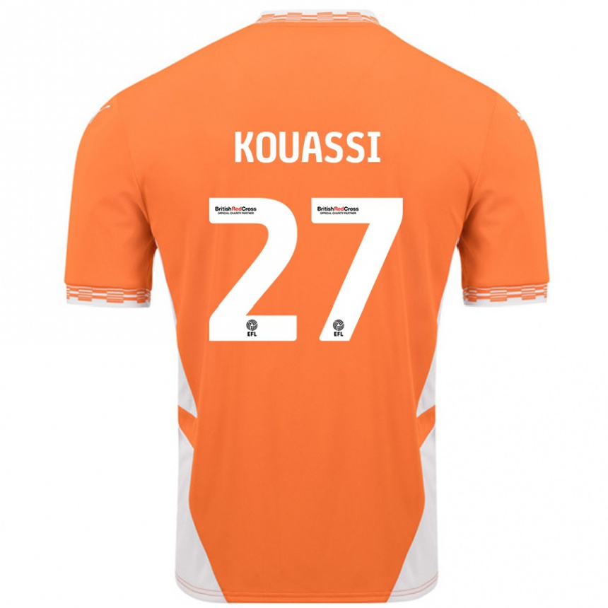 Hombre Fútbol Camiseta Kylian Kouassi #27 Naranja Blanco 1ª Equipación 2024/25 Perú