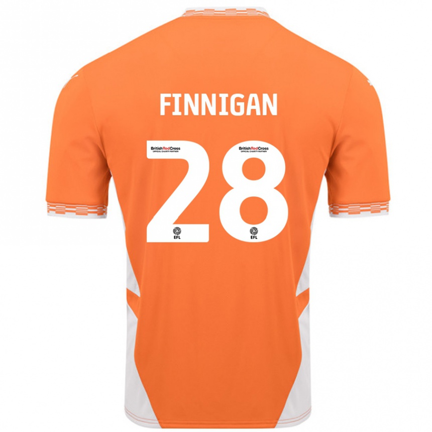 Hombre Fútbol Camiseta Ryan Finnigan #28 Naranja Blanco 1ª Equipación 2024/25 Perú