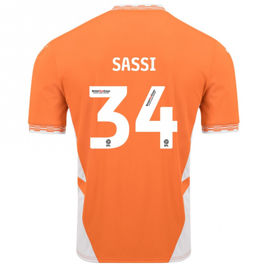 Hombre Fútbol Camiseta Dan Sassi #34 Naranja Blanco 1ª Equipación 2024/25 Perú