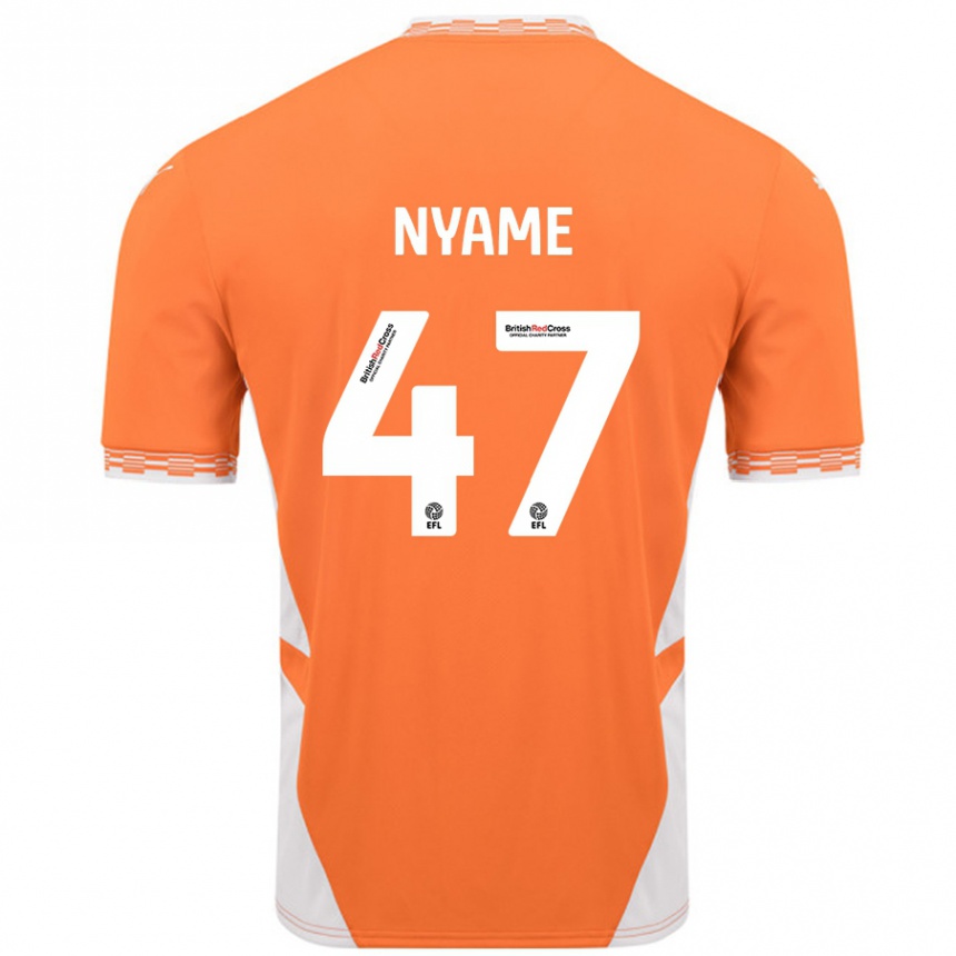 Hombre Fútbol Camiseta Josh Nyame #47 Naranja Blanco 1ª Equipación 2024/25 Perú