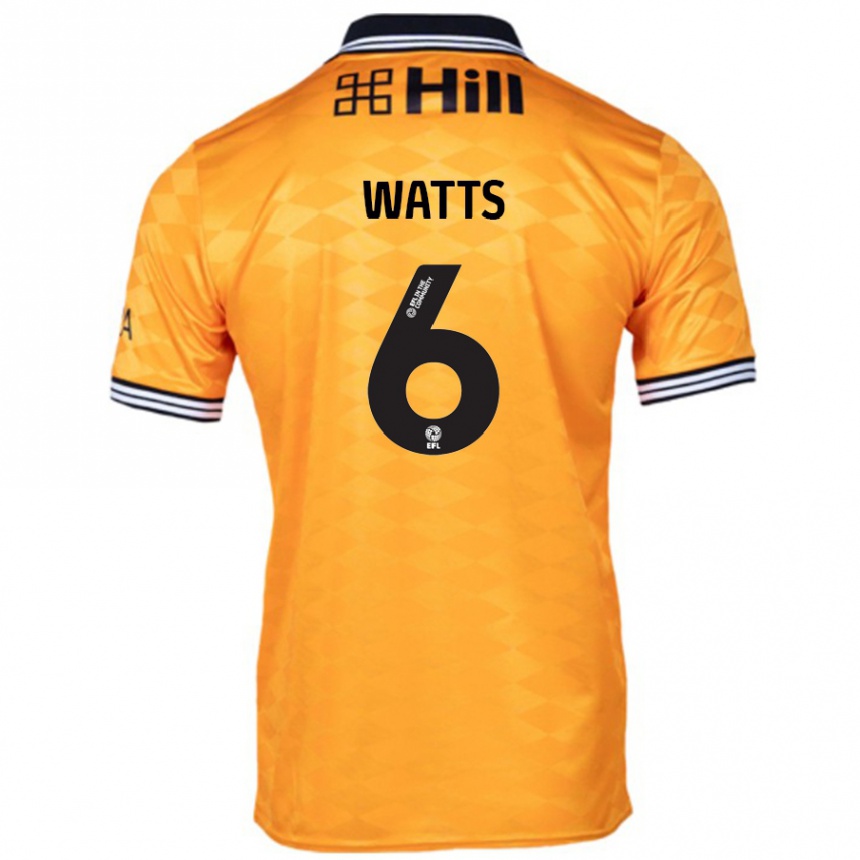 Hombre Fútbol Camiseta Kell Watts #6 Naranja 1ª Equipación 2024/25 Perú