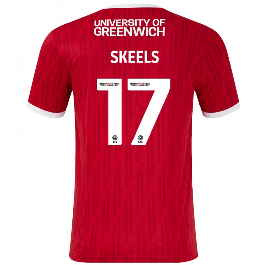 Hombre Fútbol Camiseta Kiera Skeels #17 Rojo Blanco 1ª Equipación 2024/25 Perú