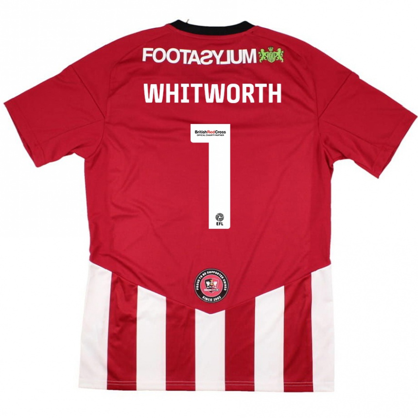 Hombre Fútbol Camiseta Joe Whitworth #1 Rojo Blanco 1ª Equipación 2024/25 Perú