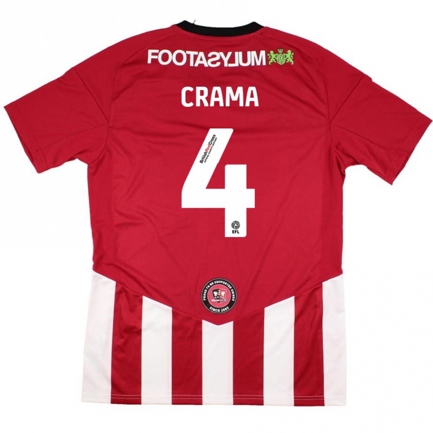 Hombre Fútbol Camiseta Tristan Crama #4 Rojo Blanco 1ª Equipación 2024/25 Perú