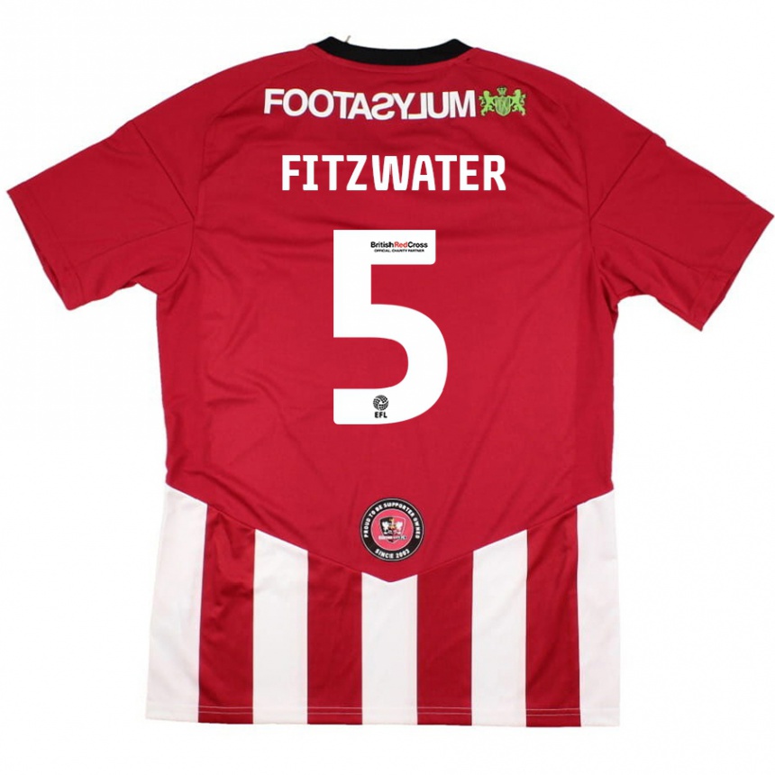 Hombre Fútbol Camiseta Jack Fitzwater #5 Rojo Blanco 1ª Equipación 2024/25 Perú