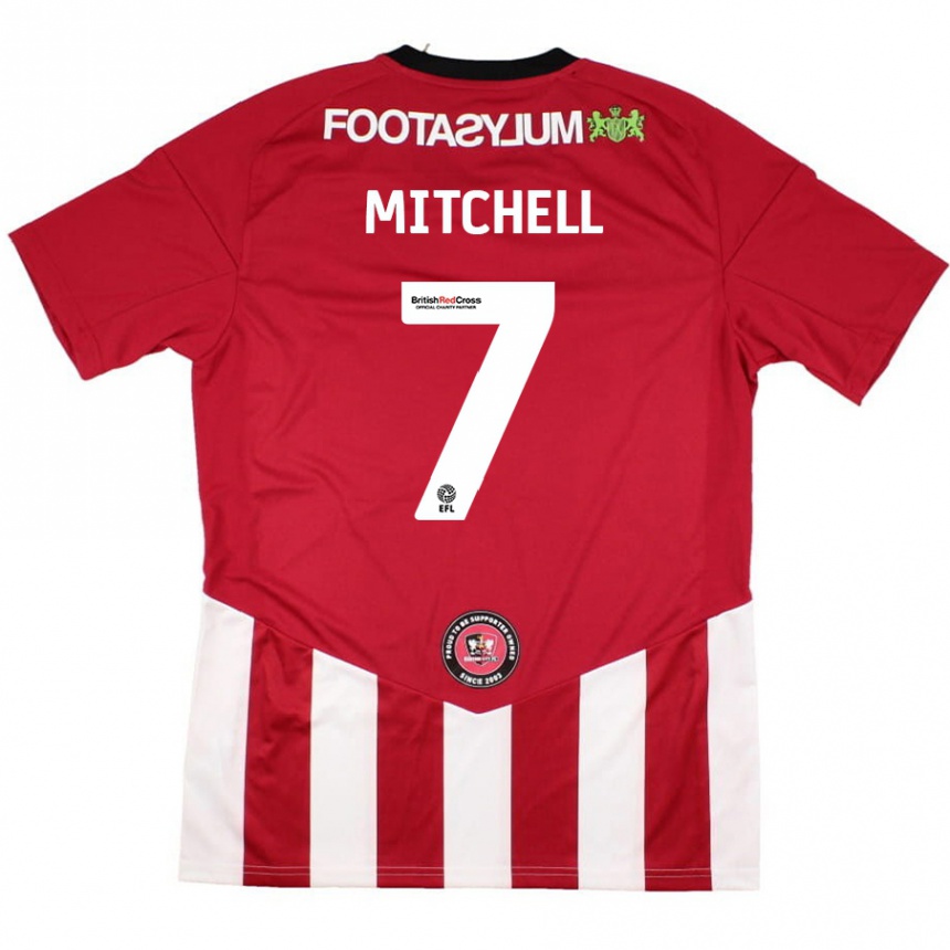 Hombre Fútbol Camiseta Demetri Mitchell #7 Rojo Blanco 1ª Equipación 2024/25 Perú