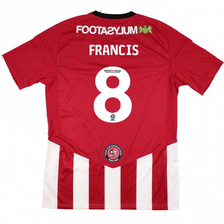 Hombre Fútbol Camiseta Ed Francis #8 Rojo Blanco 1ª Equipación 2024/25 Perú