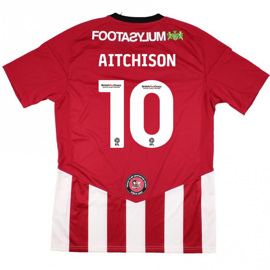 Hombre Fútbol Camiseta Jack Aitchison #10 Rojo Blanco 1ª Equipación 2024/25 Perú