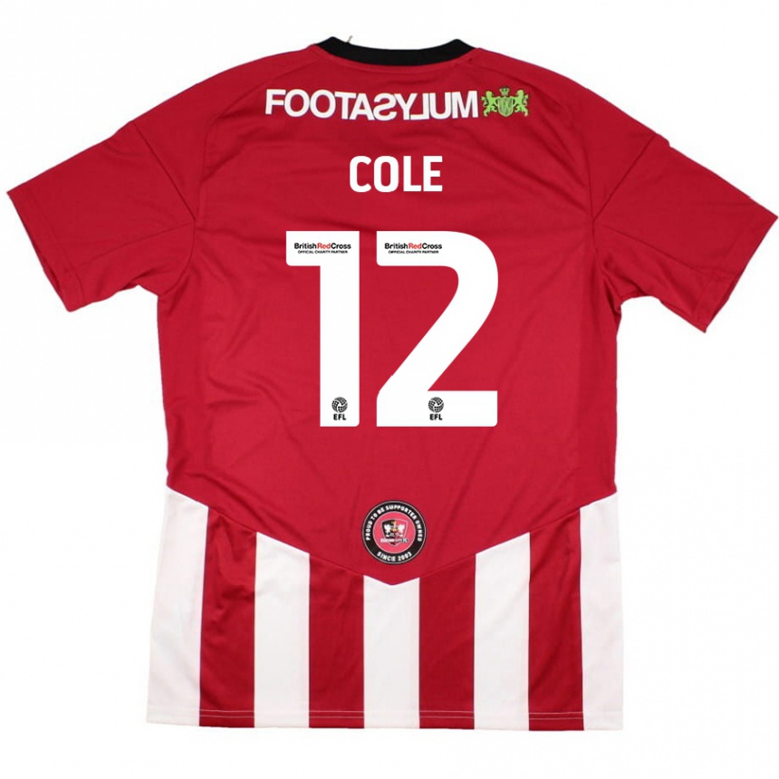 Hombre Fútbol Camiseta Reece Cole #12 Rojo Blanco 1ª Equipación 2024/25 Perú